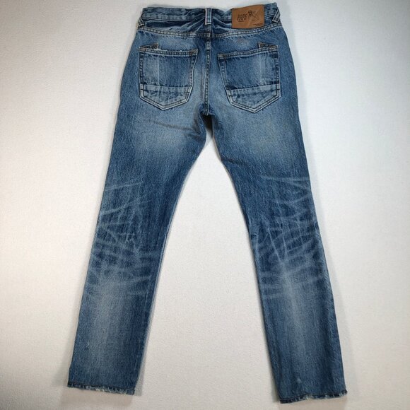 PRPS Jeans Men's 28x28 Blue Demon Distressed‎ Button Fly Straight Japanese Denim - Picture 2 of 16